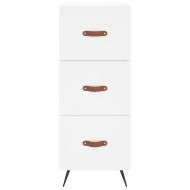 Сайдборд, бял, 34,5x34x90 см, инженерно дърво