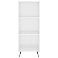 Шкаф с рафтове, бял гланц, 34,5x32,5x90 см, инженерно дърво