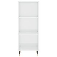 Сайдборд, бял гланц, 34,5x32,5x90 см, инженерно дърво