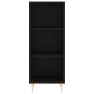 Сайдборд, черен, 34,5x32,5x90 см, инженерно дърво