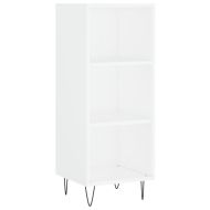 Сайдборд, бял, 34,5x32,5x90 см, инженерно дърво
