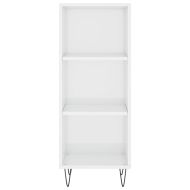 Сайдборд, бял гланц, 34,5x32,5x90 см, инженерно дърво