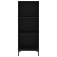 Сайдборд, черен, 34,5x32,5x90 см, инженерно дърво