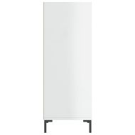 Сайдборд, бял гланц, 34,5x32,5x90 см, инженерно дърво