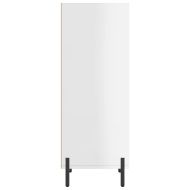 Сайдборд, бял гланц, 34,5x32,5x90 см, инженерно дърво