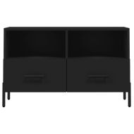 ТВ шкаф, черен, 80x36x50 см, инженерно дърво