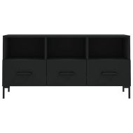 ТВ шкаф, черен, 102x36x50 см, инженерно дърво