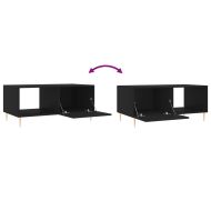 Маса за кафе, черна, 90x50x40 см, инженерно дърво