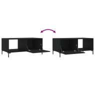 Маса за кафе, черна, 90x50x40 см, инженерно дърво