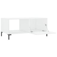 Кафе маса, бял гланц, 90x50x40 см, инженерно дърво