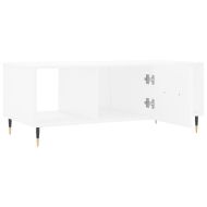 Маса за кафе, бяла, 102x50x40 см, инженерно дърво