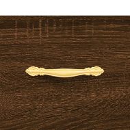 Кафе маса, кафяв дъб, 102x50x40 см, инженерно дърво