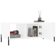 Маса за кафе, бяла, 102x50x40 см, инженерно дърво