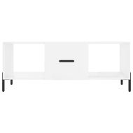 Кафе маса, бял гланц, 102x50x40 см, инженерно дърво