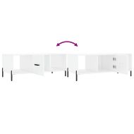 Кафе маса, бял гланц, 102x50x40 см, инженерно дърво