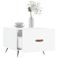 Кафе маса, бял гланц, 50x50x40 см, инженерно дърво