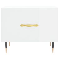 Кафе маса, бял гланц, 50x50x40 см, инженерно дърво