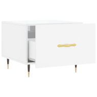 Кафе маса, бял гланц, 50x50x40 см, инженерно дърво