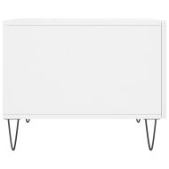 Кафе маса, бял гланц, 50x50x40 см, инженерно дърво