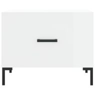 Кафе маса, бял гланц, 50x50x40 см, инженерно дърво