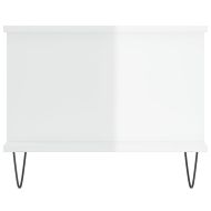 Кафе маса, бял гланц, 90x50x40 см, инженерно дърво