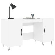 Бюро, бяло, 140x50x75 см, инженерно дърво