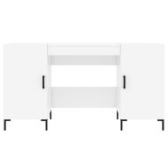 Бюро, бял гланц, 140x50x75 см, инженерно дърво