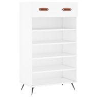 Шкаф за обувки, бял, 60x35x105 см, инженерно дърво