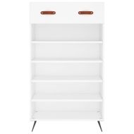 Шкаф за обувки, бял, 60x35x105 см, инженерно дърво