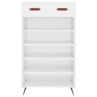 Шкаф за обувки, бял гланц, 60x35x105 см, инженерно дърво