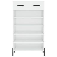 Шкаф за обувки, бял гланц, 60x35x105 см, инженерно дърво