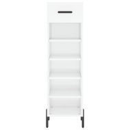 Шкаф за обувки, бял гланц, 30x35x105 см, инженерно дърво