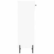 Шкаф за обувки, бял гланц, 30x35x105 см, инженерно дърво