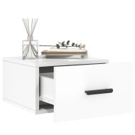 Нощни шкафчета за стенен монтаж, 2 бр, бял гланц, 35x35x20 см