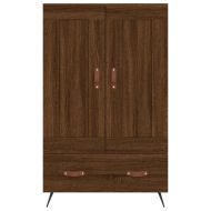 Висок шкаф, кафяв дъб, 69,5x31x115 см, инженерно дърво