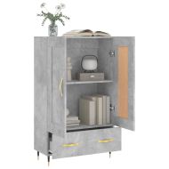 Висок шкаф, бетонно сиво, 69,5x31x115 см, инженерно дърво