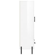 Висок шкаф, бял гланц, 69,5x31x115 см, инженерно дърво