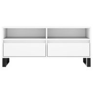 ТВ шкаф, бял, 100x34,5x44,5 см, инженерно дърво