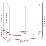 Шкаф за баня, кафяв дъб, 58x33x60 см, инженерно дърво