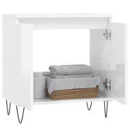 Шкаф за баня, бял гланц, 58x33x60 см, инженерно дърво