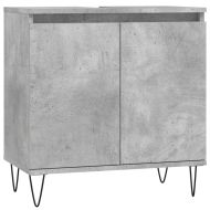 Шкаф за баня, бетонно сив, 58x33x60 см, инженерно дърво