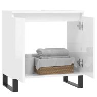 Шкаф за баня, бял гланц, 58x33x60 см, инженерно дърво