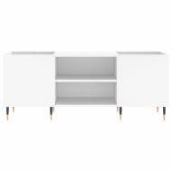 Шкаф за грамофонни плочи бял 121x38x48 см инженерно дърво