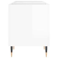 Шкаф за грамофонни плочи бял гланц 121x38x48 см инженерно дърво