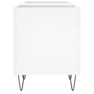 Шкаф за грамофонни плочи бял 121x38x48 см инженерно дърво