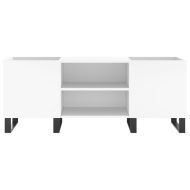 Шкаф за грамофонни плочи бял 121x38x48 см инженерно дърво