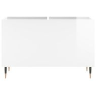 Шкаф за винилови плочи бял гланц 74,5x38x48 см инженерно дърво