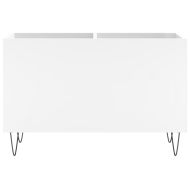 Шкаф за грамофонни плочи бял 74,5x38x48 см инженерно дърво