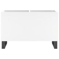 Шкаф за грамофонни плочи бял 74,5x38x48 см инженерно дърво