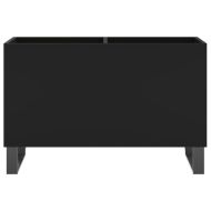 Шкаф за грамофонни плочи черен 74,5x38x48 см инженерно дърво